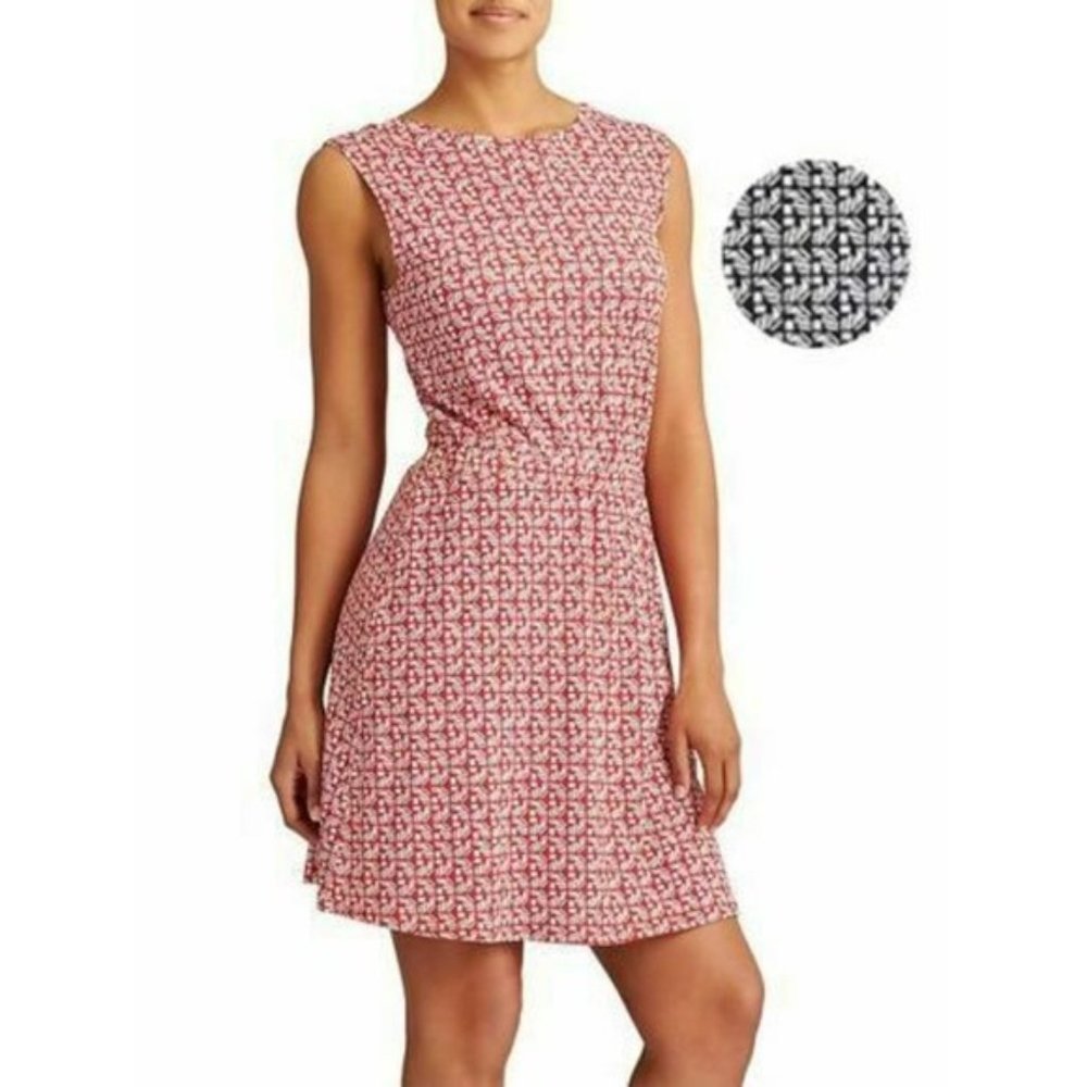 Athleta Encinitas Lively Red Printed Dress w/Criss Cross back Size XS